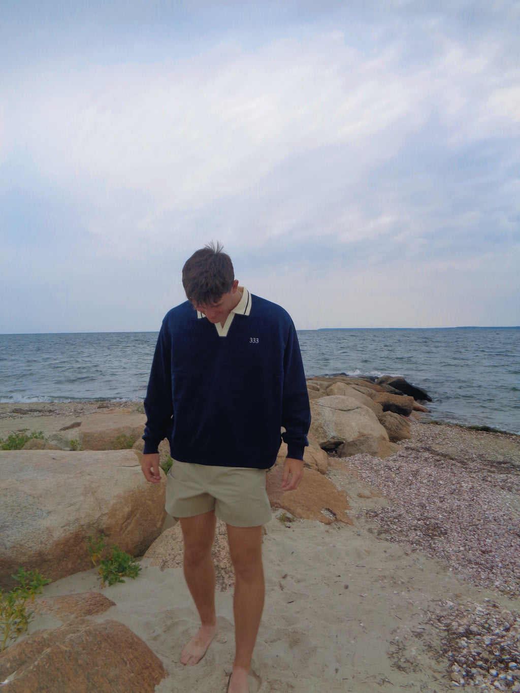 333 Polo Collar Sweatshirt